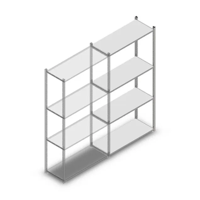 Fachbodenregal Medium Duty 2000x1000x400 mm (HxBxT) 4 Ebenen verzinkt Anbauregal