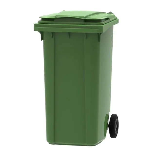 Abfallbehälter, mobiler Rollcontainer 240 Liter grün