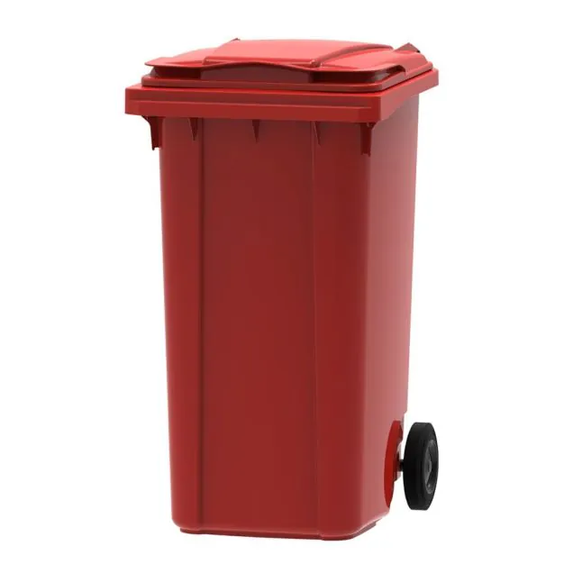 Abfallbehälter, mobiler Rollcontainer 240 Liter rot