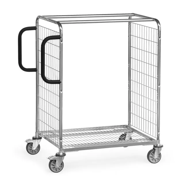Kommissionierwagen aus geschweißtem Drahtgitter Tragfähigkeit 300 kg 850x610x1225
