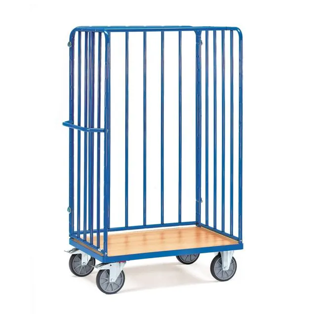 Paketwagen, Transportwagen 1000x600x1800 mm (HxBxT) 600 kg mit 3 Wänden mit Stäben