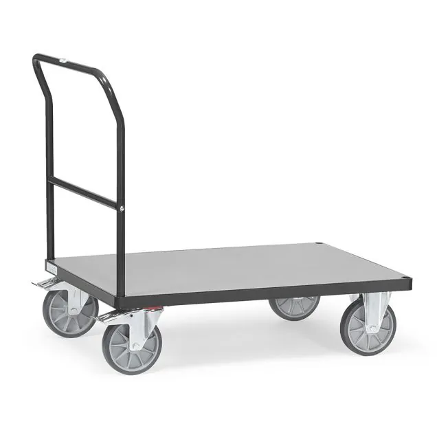 Plattformwagen, Schiebegriffwagen 600 kg mit Schiebegriff 1200x800 anthrazit