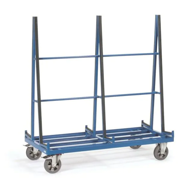 Plattenwagen 1200 kg 1783 mm, beidseitig mit Profilgummi und 2 Ladeflächen 1276x230 mm (HxBxT)