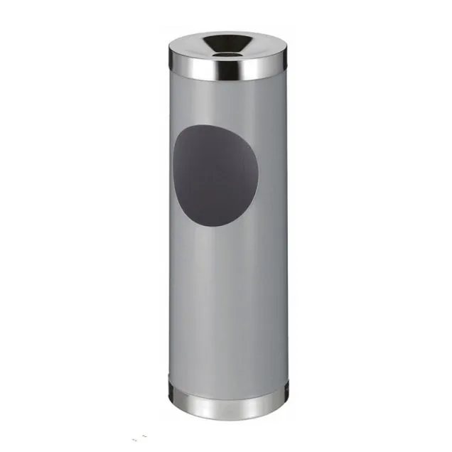 Robuster stählerner Asche-/Papierbehälter aluminiumgrau