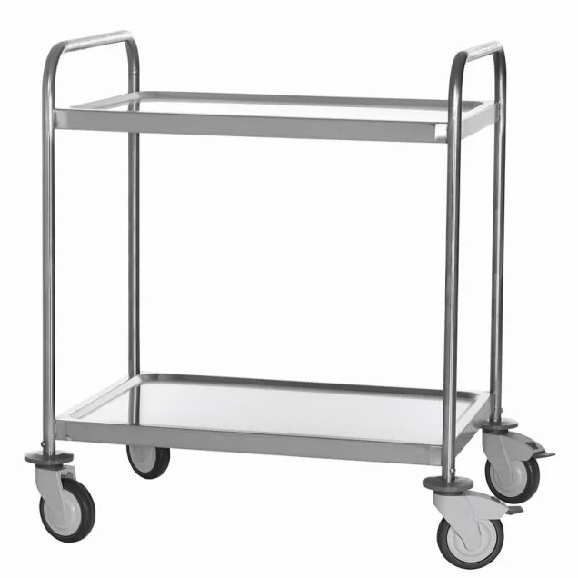 Edelstahl-Servierwagen mit 2 Etagen 800x580x960