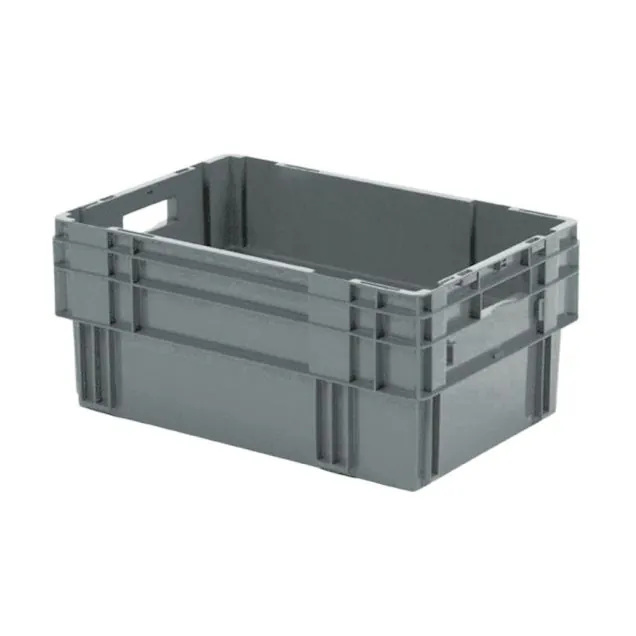 Stapelbare, ineinander schachtelbare Transportkiste DTK0 600x400x270 mm (lxbxh) grau