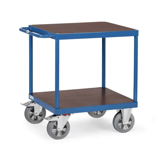 Tischwagen, Schwerlastwagen 1200 kg 700x700 mit 2 Holz-Ebenen