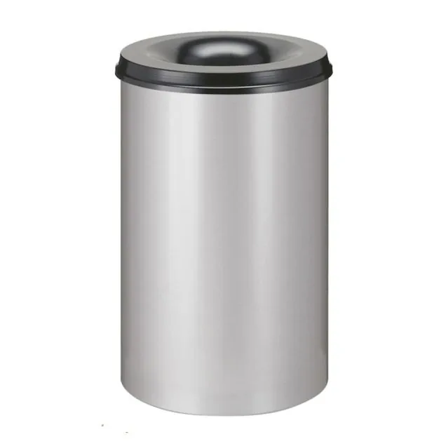 Feuerlöschender Papierkorb 110 Liter aluminiumgrau/schwarz