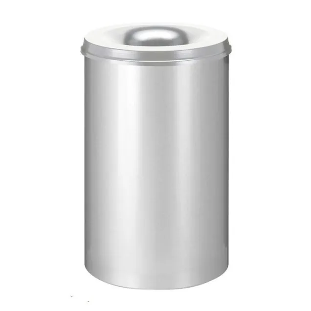 Feuerlöschender Papierkorb 110 Liter Silber