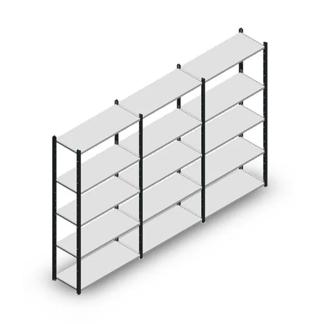 Vorteilsreihe Fachbodenregal Medium Duty 2000x3000x400 mm (HxBxT) 5 Ebenen anthrazit