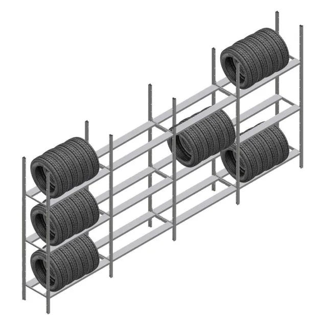 Vorteilsreihe Reifenregal Medium Duty 2200x4000x600 mm (HxBxT) 3 Ebenen