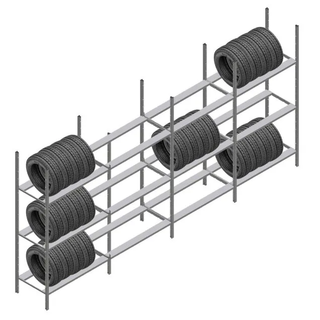 Vorteilsreihe Reifenregal Medium Duty 2200x4000x700 mm (HxBxT) 3 Ebenen