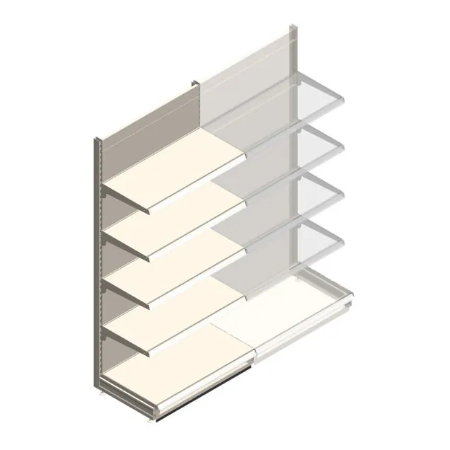 Wandregal Tego 2200x1000x570 mm (hxbxt) 5 Ebenen RAL9001 Anfangsregal