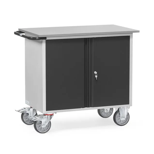 Werkstattwagen aus Stahlblech 400 kg mit Doppeltüren 985x590 mm (lxb) anthrazit