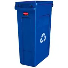 Slim Jim Container mit Luftschlitzen 87 Liter Blau mit Recyclingsymbol