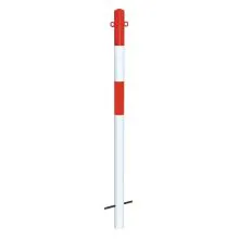 MORION Pfahl einbetonieren Ø60mm 2 Kettenösen rot/weiß