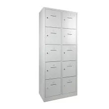 Spindschrank BT 10-türig Zylinderschloss/Sockel/Schlitz - 1900x800x450mm (hxbxt) Grau/Grau