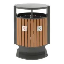 Abfallbehälter für die Abfalltrennung 2x39 Liter Holzoptik