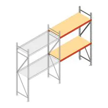 Weitspannregal AR 2250x1850x600 mm (hxbxt) 2 Ebenen verzinkt Anbauregal mit vormontierten Rahmen