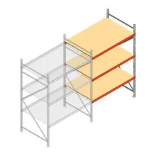 Weitspannregal AR 2250x1850x1000 mm (hxbxt) 3 Ebenen verzinkt Anbauregal mit vormontierten Rahmen