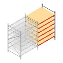 Weitspannregal AR 2000x2010x1200 mm (hxbxt) 6 Ebenen verzinkt Anbauregal mit vormontierten Rahmen