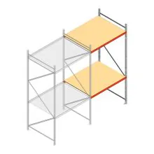 Weitspannregal AR 2250x2010x1200 mm (hxbxt) 2 Ebenen verzinkt Anbauregal mit vormontierten Rahmen