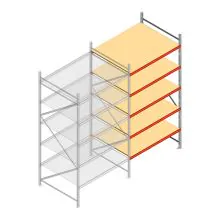 Weitspannregal AR 2000x2250x1200 mm (hxbxt) 5 Ebenen verzinkt Anbauregal
