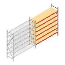 Weitspannregal AR 2250x2250x600 mm (hxbxt) 6 Ebenen verzinkt Anbauregal
