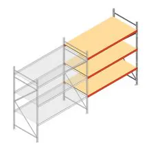 Weitspannregal AR 2250x2250x1000 mm (hxbxt) 3 Ebenen verzinkt Anbauregal mit vormontierten Rahmen