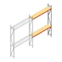 Weitspannregal AR 2500x1850x400 mm (hxbxt) 2 Ebenen verzinkt Anbauregal mit vormontierten Rahmen
