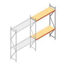 Weitspannregal AR 2500x1850x600 mm (hxbxt) 2 Ebenen verzinkt Anbauregal mit vormontierten Rahmen