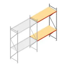 Weitspannregal AR 2500x1850x900 mm (hxbxt) 2 Ebenen verzinkt Anbauregal mit vormontierten Rahmen