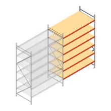 Weitspannregal AR 2500x1850x1000 mm (hxbxt) 6 Ebenen verzinkt Anbauregal mit vormontierten Rahmen