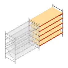Weitspannregal AR 3000x2010x1000 mm (hxbxt) 5 Ebenen verzinkt Anbauregal mit vormontierten Rahmen