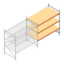 Weitspannregal AR 3000x1850x1200 mm (hxbxt) 3 Ebenen feuerverzinkt Anbauregal