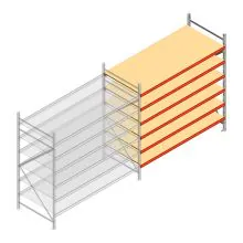Weitspannregal AR 3000x2250x1000 mm (hxbxt) 6 Ebenen verzinkt Anbauregal mit vormontierten Rahmen