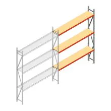 Weitspannregal AR 3000x2700x400 mm (hxbxt) 3 Ebenen verzinkt Anbauregal mit vormontierten Rahmen