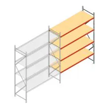Weitspannregal AR 3000x2700x900 mm (hxbxt) 4 Ebenen verzinkt Anbauregal mit vormontierten Rahmen