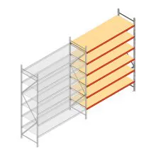 Weitspannregal AR 3000x2700x900 mm (hxbxt) 6 Ebenen verzinkt Anbauregal mit vorgemonteerten Rahmen