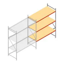 Weitspannregal AR 3000x2700x1000 mm (hxbxt) 3 Ebenen verzinkt Anbauregal mit vormontierten Rahmen
