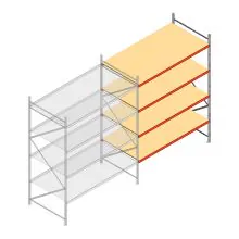 Weitspannregal AR 3000x2700x1200 mm (hxbxt) 4 Ebenen verzinkt Anbauregal mit vormontierten Rahmen