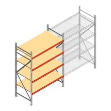 Weitspannregal AR 2000x1850x800 mm (hxbxt) 4 Ebenen verzinkt Anfangsregal