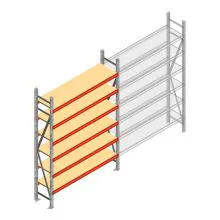 Weitspannregal AR 2500x1610x400 mm (hxbxt) 6 Ebenen verzinkt Anfangsregal