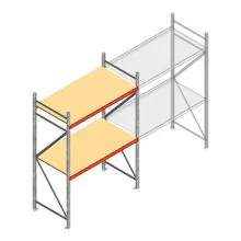 Weitspannregal AR 2500x1850x800 mm (hxbxt) 2 Ebenen verzinkt Anfangsregal