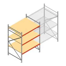 Weitspannregal AR 2500x1850x1200 mm (hxbxt) 3 Ebenen verzinkt Anfangsregal mit vormontierten Rahmen