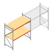 Weitspannregal AR 2250x2010x1000 mm (hxbxt) 2 Ebenen verzinkt Anfangsregal mit vormontierten Rahmen
