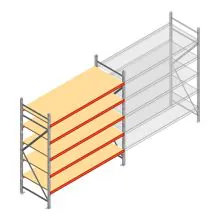 Weitspannregal AR 2500x2010x600 mm (hxbxt) 5 Ebenen verzinkt Anfangsregal