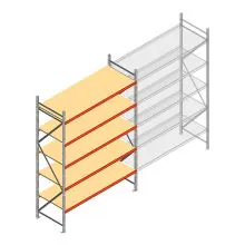Weitspannregal AR 3000x2250x900 mm (hxbxt) 5 Ebenen verzinkt Anfangsregal mit vormontierten Rahmen