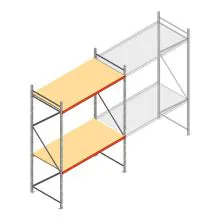 Weitspannregal AR 3000x2250x1000 mm (hxbxt) 2 Ebenen verzinkt Anfangsregal mit vormontierten Rahmen