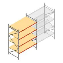 Weitspannregal AR 3000x2250x1200 mm (hxbxt) 4 Ebenen verzinkt Anfangsregal mit vormontierten Rahmen